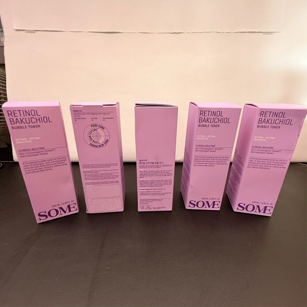 Lot of 4 Some By Mi Bubble Toner Retinol Retinal Bakuchiol Non Comedogenic NEW